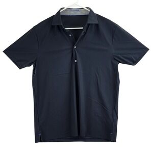 Twillory Performance Polo Shirt Mens Large Navy Blue Tailored Fit Short Sleeve